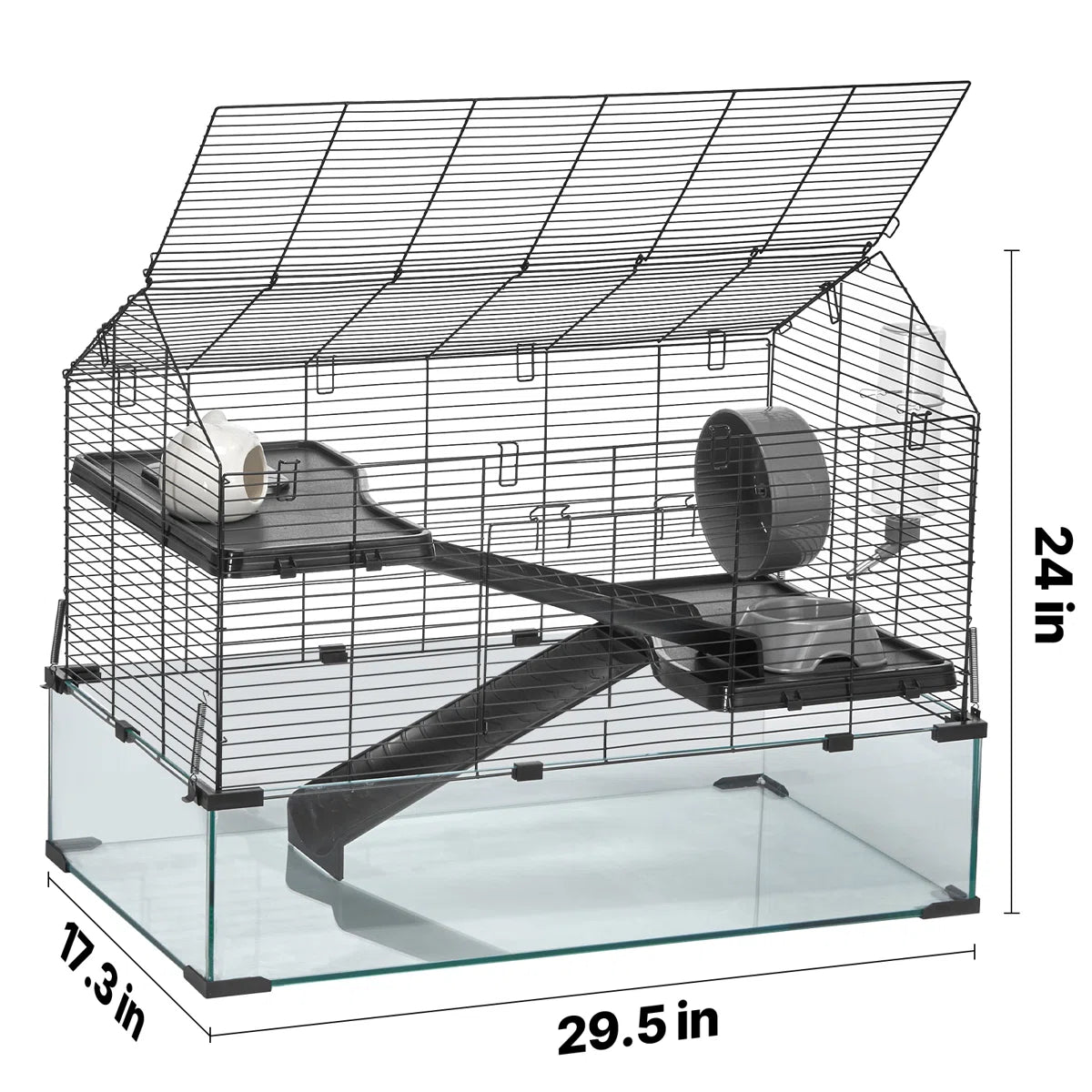 Wire Hamster Cage Habitat 29.5in Pet Rodent Gerbil Mice Small Animal House